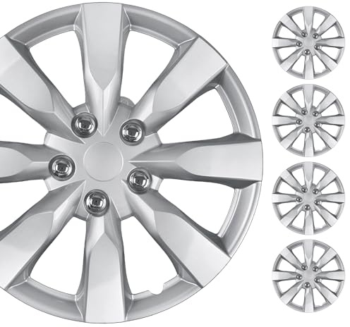 BDK (Set of 4) 16 Inch Rims Hubcaps Automotive Car Wheel Hub Caps Wheel Covers, Snap-On Direct OEM Replacement Toyota, Honda, Nissan, Ford, Mazda, Chevrolet, Mitsubishi, Kia, Hyundai, Volvo, BMW