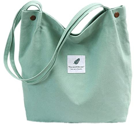 oukesin Sac à bandoulière en Toile pour Femme Sac à bandoulière Grande capacité,Vert