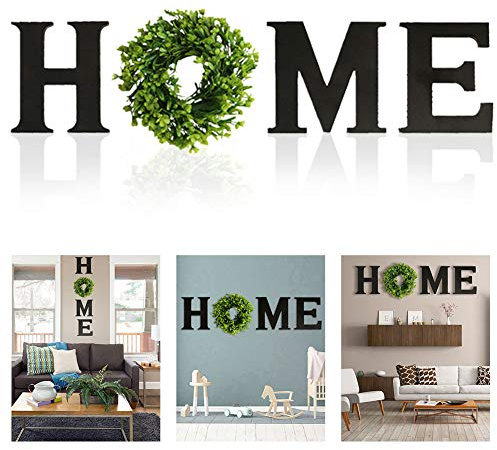 Rustic Wooden Family Wall Sign - Large Letters with Wreath, Farmhouse Style, Hanging Sign for Living Room, Entry Way, New Home Decor