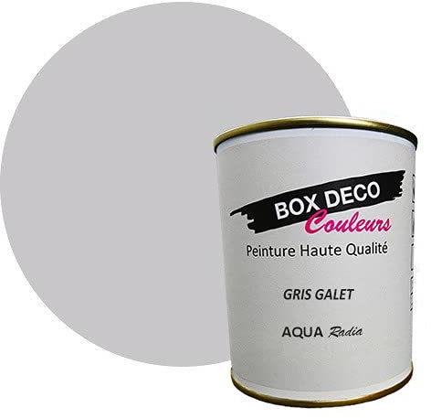 BOX DECO COULEURS Peinture radiateur à base de laque acrylique aspect velours-satin Aqua Radia - 750 ml / 7.5m², Gris Galet