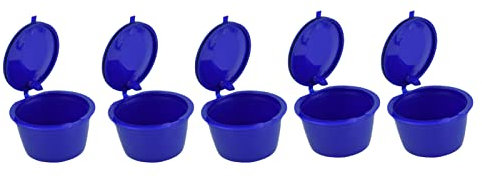 5 Pièces 50 Ml de Capsule de Café Réutilisable Tasse de Filtre à Café Dosette de Café avec Cuillère pour Machine à Café (saphir)