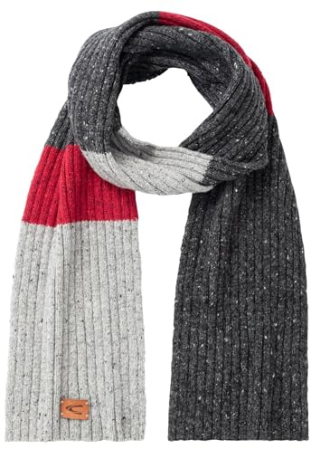 camel active Herren Strickschal mit Merinowolle Grau, menswear-OS