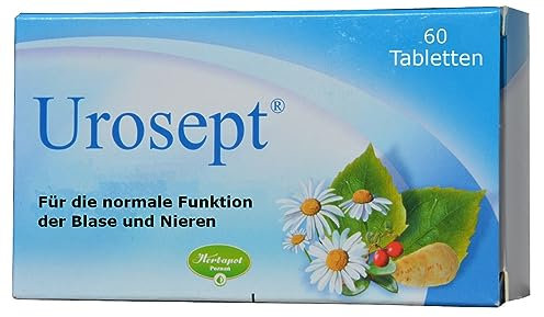 Urosept, 60 Tabletten, zur Unterstützung der Funktion der Blase und Harnwege, 6 ausgesuchte Kräuter, bewährte pflanzliche Rezeptur, harntreibend