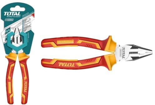 TOTAL - Pinze isolate universali - Cromo vanadio - Certificazione VDE - Ideali per elettricisti e progetti elettrici - Lunghezza: 180 mm