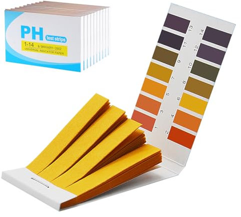 10 Packte PH Wert Teststreifen, Lackmuspapier, Messbereich 1-14, 800 Stück pH-Wert-Indikator-Teststreifen für Urin und Speichel, Wasser, Bodentests, Tiernahrung, Säure Basen Teststreifen