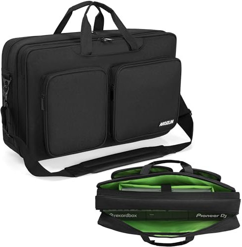 AKOZLIN DJ Driver - Funda para controlador de DJ Lite DDJ-SB3/DDJ-SB2/DDJ-400/DDJ-RB, organizador de controlador de DJ, bolsa de viaje, bolsa de transporte para DJ con correa para el hombro, Exterior