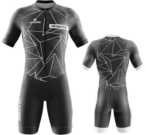 Herren Fahrrad Skinsuit,Triathlon Anzug Herren Herren Radsportanzug gepolstert einteilig Trisuit Bike Top Short Trisuit Einteiler für Wettkampf Mit Kissen Run, Cycle, Swim,Sommer (TYPE-11,5XL)