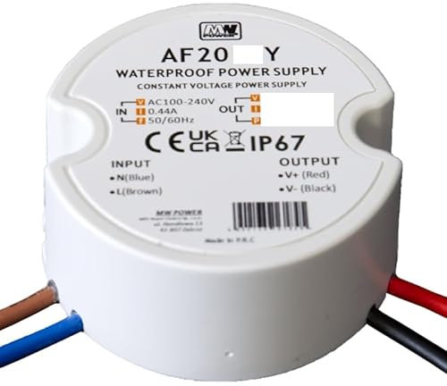 LED Doseneinbau Trafo 24V Wasserfest IP67 rund klein für z.B. Einbaudosen Power Supply (20, Watt)