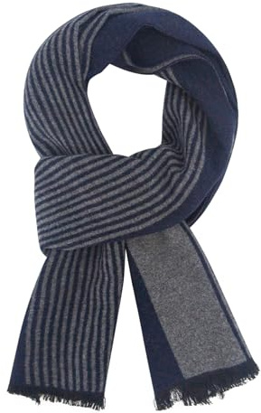 DiaryLook Herren Herbst Baumwolle kariert Schal-Winter Frühling Herbst Jungen Warm Lange Scarf mit Luxuriöse,Navy
