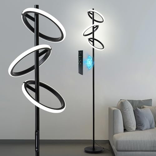LMiSQ LED Stehlampe Wohnzimmer 170CM 36W Stehlampe Dimmbar Modern deckenfluter mit fernbedienung mit 3 Farbtemperatur für Wohnzimmer, Schlafzimmer, Büro, Hotel