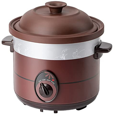 Marmite électrique 3 litres avec revêtement céramique et mijoteuse, Multifonction pour Maison avec 3 réglages température pour 3 à 4 Personnes, 220 W