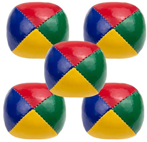 ZQuintuplian 5 Juggling Balls, Professional Fushigi Ball Set Helps to improve Dexterity and Motor Skills Contact Juggling Balls Classic Faux Ball Filled Stitched for Beginners Home or Outdoors