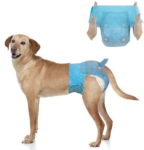 DONO Pannolini Cani Femmine, 10 pezzi, mutandine mestruali per cani con elastico in vita, pannolini pull-up Dogie, super assorbenti, L (34-54 cm)
