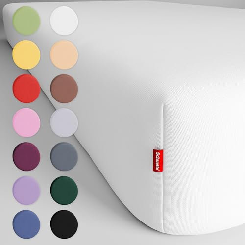 Schuette® Topper Spannbettlaken • 80x200 cm • Wow! Kollektion: Fluff White (Weiß) • 100% Superfluff Baumwolle, Blickdicht, Faltenfrei • mit Rundumgummi • Matratzenhöhe bis 10 cm