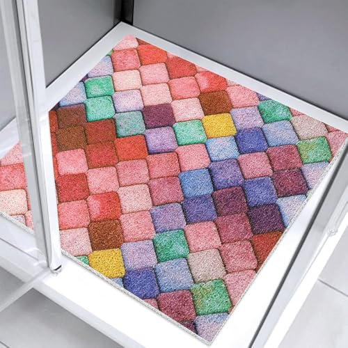 Duschmatte rutschfest 60x60cm, Weich Komfort Badematte mit Ablauflöchern, PVC-Luffa Massage Sicherheits Duschmatten für Antirutschmatte Nassbereiche, Schnell trocknend (Farbig)