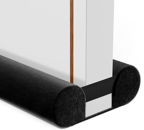 BKSAI Boudin de Porte Isolant Froid Double 75-90CM Bas de Porte Isolant sans Colle - Boudins Portes Isolation Froid Anti Bruit Poussière Lumière Insectes - Noir