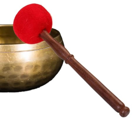 Nepalese Klangschalen Schlägel Aus Holz, Tibetischer Buddhismus Klangschale Klöppel, Holz Strikers Mit Wollfilz, Handgefertigter Filzklöppel Für Klangschalen Geeignet Für Meditation Und Yoga