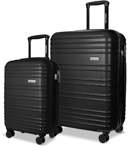 Luggage Depot 2 Pieces Luggage Set, 20 Inch Cabin Suitcase & 28 Inch Extra Large Suitcase, TSA Combination Lock, 360°Wheels, ABS Hardshell, Maximum Versatility Bundle for Any Journey, Black