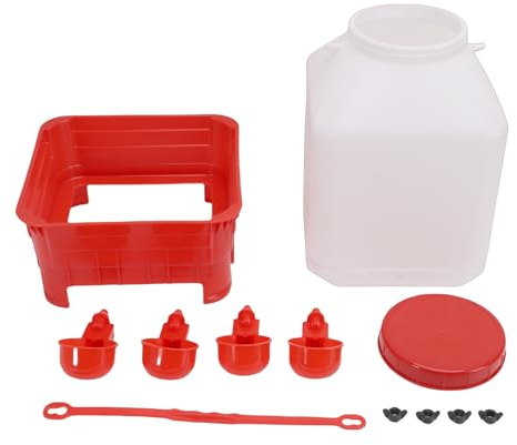 Riuulity Abbeveratoio per Pollame da 10 Litri, Grande capacità, Facile da Pulire, per Polli e Anatre, in Plastica, Fornisce Un'ampia Fornitura D'acqua, Sicuro e Robusto