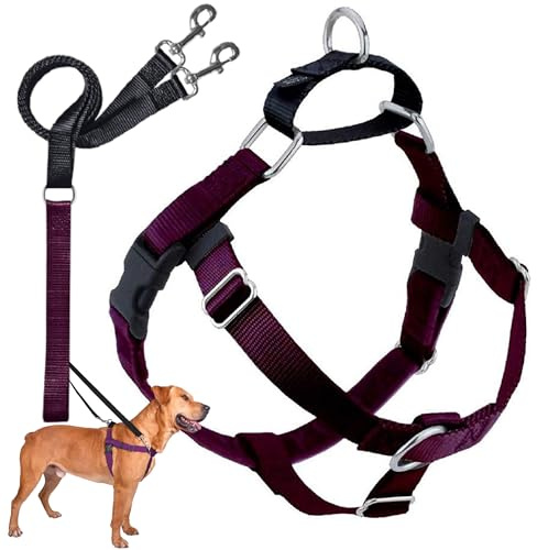 2 Hounds Design Freedom No Pull Dog Harness and Leash, 1 LG, Burgundy