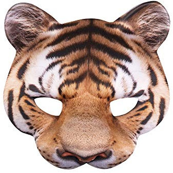 Boland 56730 - Demi-masque tigre, avec élastique, masque visage, masque animal, chat sauvage, déguisement, carnaval, fête à thème