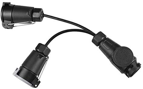 13 Pin -7pin N and S Adaptor lead, Trailer Caravan Van Light Board Extension Electric Conversion Plug Adapter Lead Euro Socket Towing