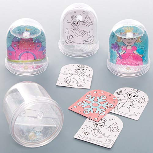 Baker Ross Boule à neige à colorier AT168, lot de 4, bricolage pour enfants, assortiment