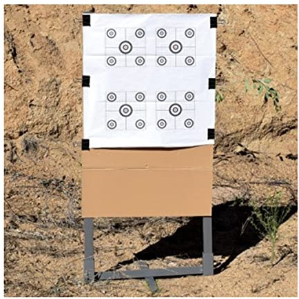 Birchwood Casey 24 Steel Target Stand Kit for Shooting - Durable Powder-Coated Metal Folding Target Stand, 2 Uprights, Cardboard, Clips, Paper Targets & Carry Bag