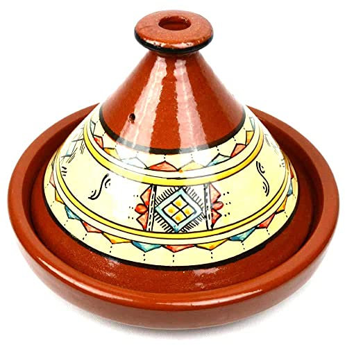 Tajine kaufen, original aus Marokko, Marokkanische Tajine 30cm, Tontopf zum Kochen, für 4-5 Personen, handgetöpfert aus Marrakesch, glasiert, Tagine Tajin, Gartopf, Schmortopf, Handmade aus Marokko