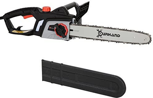 DURHAND 1600W Electric Chainsaw with Double Brake, Tool-Free Chain Tensioning and 16inch Guide Bar and Chain, Power Saw to Cut Wood, Auto Chain Lubrication