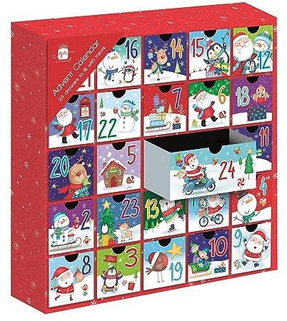 Giftmaker Christmas Fill Your Own Advent Calendar 24 Draws Gifts Xmas Countdown, Multicolor