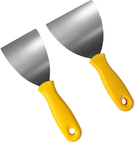 Juego de dos herramientas de pelado de papel pintado | 1 x 3 pulgadas y 1 x 4 pulgadas | Rascador de papel pintado afilado | Rascador de bricolaje | Rascador resistente | Pelacables de papel pintado