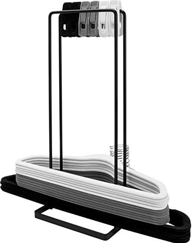 KTCINA Organizzatore di Stoccaggio Appendiabiti in Metallo 40cm Alto Rimovibile Supporto Appendiabiti Salvaspazio per Armadio Biancheria Lavanderia
