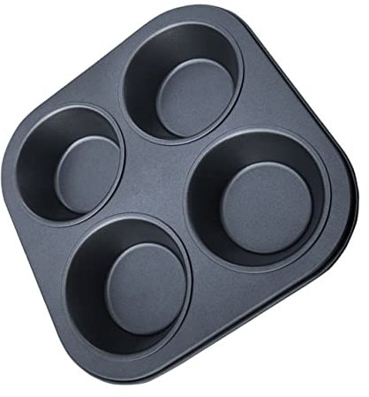 LIFKOME 4griglie Teglia Da Forno Muffin in Materiale Resistente Alta Temperatura Antiaderente Per Cupcake e Tortine Facile Da Pulire Per Uso Domestico e Professionale Colore Nero