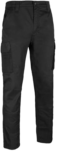 beeswift Granada Stretch Ripstop Fabric Reinforced Workwear Trousers Cargo Pocket Utility Pants Protective Clothing – Black - 32-Tall