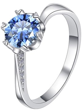 LOEXZAH Anello in moissanite da donna con diamante da 1 carato Anelli di fidanzamento in argento Sterling 925 18 carati Anello in moissanite da donna Anelli di anniversario di diamante Anelli di