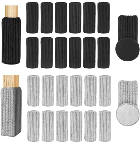 QSZHSL 24 Pièces Chaussette Chaise pour Pieds de Chaise, Chaussettes Pieds de Chaise, Protection Pied de Chaise, Chaussettes de Chaise Mobilier en Feutre, Évitez Les Rayures et Le Bruit