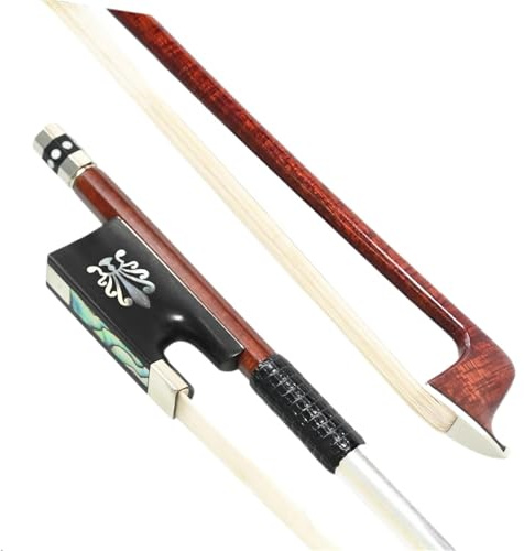 Arco Violín Arco de violín 4/4 núcleo de fibra de carbono híbrido arco de cuero de madera roja brasileña accesorios de piezas de violín