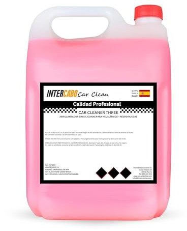 Black Wheels - Lustrant pour pneus sans silicone - Restaure la couleur noire d'origine des roues et des caoutchoucs - Utilisation professionnelle dans le nettoyage des véhicules - Bidon de 5 litres