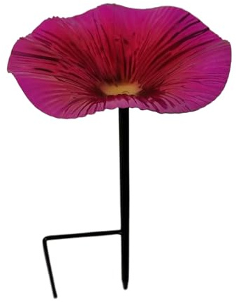 Soporte para Alimentador de Pájaros | Soporte De Baño De Aves con Cuenco De Comida | Estación De Alimentación Impermeable En Forma De Flor Decoración Jardín con Soporte Metal para Patio Terraza