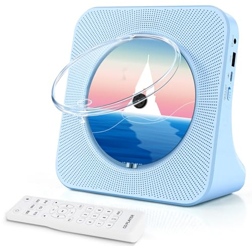 Lettore CD Portatile per Bambini, Lettore CD Bluetooth HiFi con Altoparlante, Tavolo CD-Player supporta USB/Radio FM/Jack cuffie/Timer di Spegnimento (Blu, Non Ricaricabile)