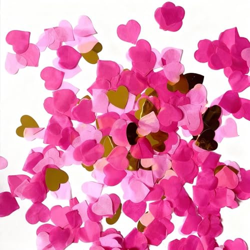 XiangJunly Coriandoli a forma di cuore, 20 g, oro rosa, decorazione da tavolo per compleanno, anniversario, sesso, San Valentino, Gender Reveal