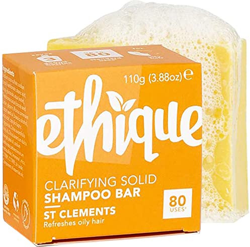 Ethique Clarifying Solid Shampoo Bar for Oily Hair (80 Washes)- St Clements - Vegan, Eco-Friendly, Plastic-Free, Cruelty-Free