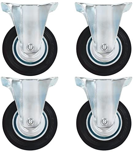 vidaXL 8x Fixed Casters Accessory Replacement Trolley Cart Dolly Furniture Moving Bed Table Drawer Box Stand Shelf Wheels 100mm