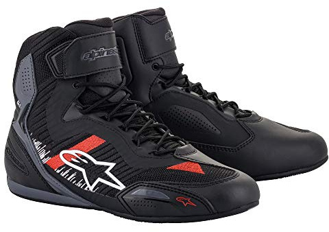 Alpinestars 2542015 motorcykelstövlar för män, Svart silver röd, 41 EU