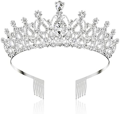 Bridal Tiara Kristall Strass Tiara Krone mit Kamm, für Hochzeit, Strass Brautkrone für Party Dekoration