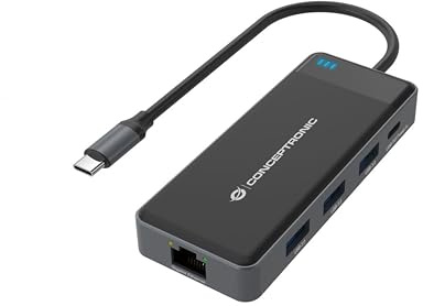 Conceptronic DONN14G Docking Station 7 en 1 USB-C 3.2 Gen1 a HDMI/USB-C PD 100W/USB-A/RJ-45 Gigabit