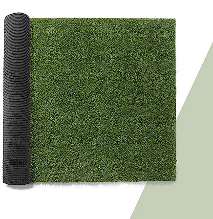 Paco Home Kunstrasen für Garten Balkon Terrasse Rasenteppich Indoor Outdoor Teppich Natürlich Weich Natur Optik Waschbar, Model:14mm, Größe:133x100cm