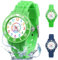 Ayybboo Kinderuhr Jungen Mädchen,Lernuhr Armbanduhr Kinder Analog mit 3ATM Wasserdicht,Weiches Band,Leicht Ablesbar 4-12 Jahre (Grün)