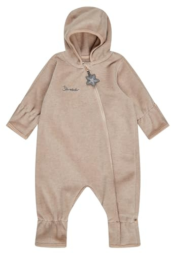 Sterntaler Baby Overall Fleece Unisex - Jumpsuit aus Microfleece Stickerei, Reißverschluss, sowie Hand- und Fußstulpen - beige, 62